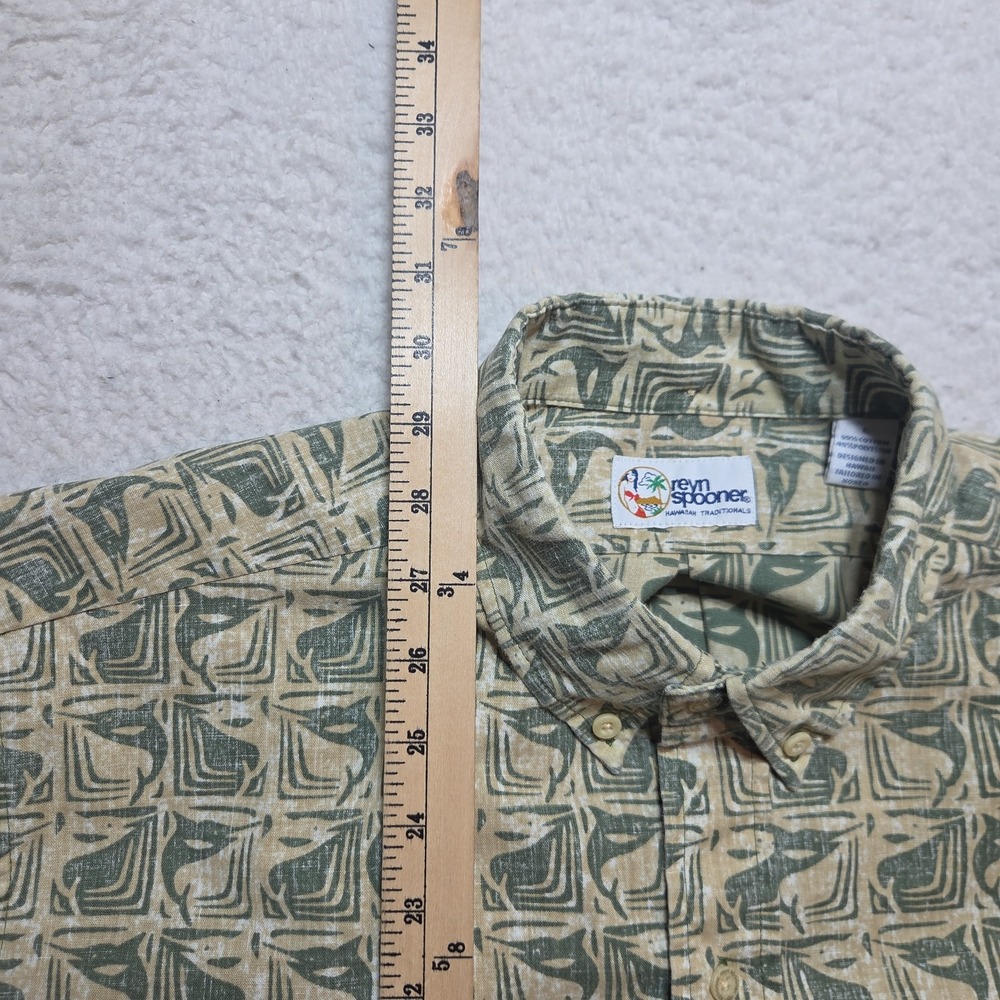 VTG Reyn Spooner Hawaiian Shirt Men Large Swordfish Marlin Fish Animal Print AOP - Picture 5 of 8